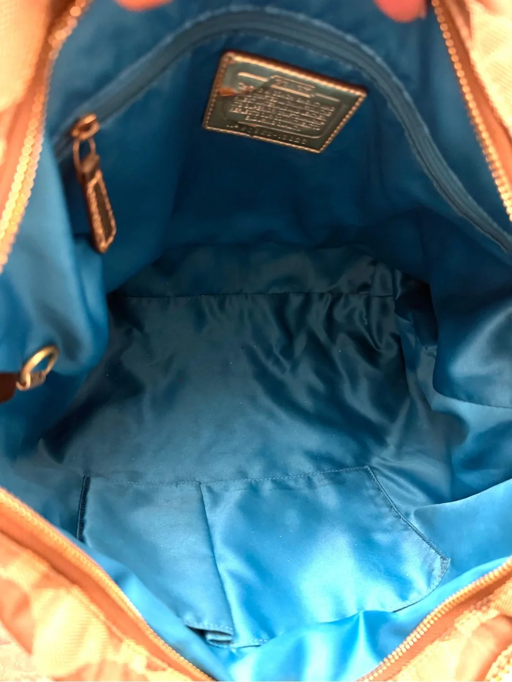 Coach POPPY Tan and Gold Signature Canvas Tote